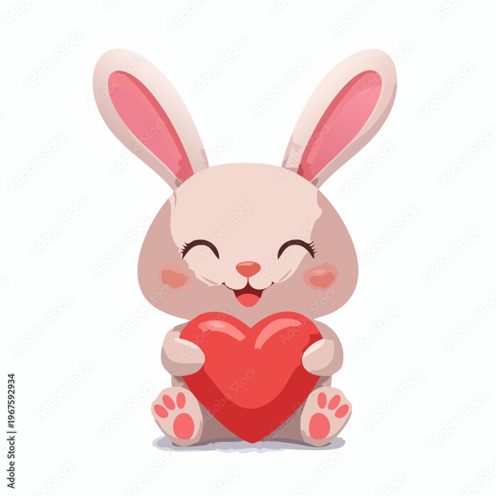 Obraz premium Kawaii-Stil - Niiedlicher Hase 