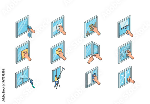 Step-by-step guide to cleaning windows with various tools and techniques