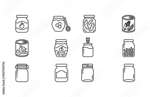 Jam jar, honey jar, pickle jar, canned vegetables, canned fruits, preserves jar, fermentation jar, storage jar, jar with lid, jar