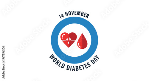 World Diabetes Day awareness campaign symbol.