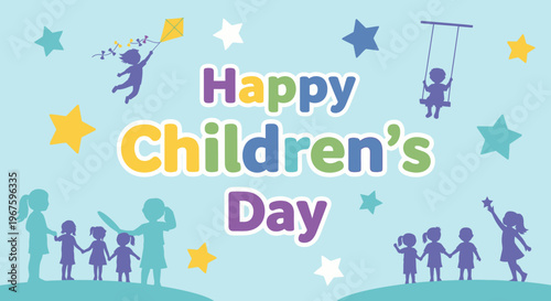 Happy Children's Day celebration background.
