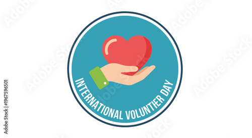 International Volunteer Day logo with heart.