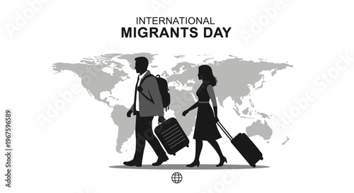 International Migrants Day awareness illustration.