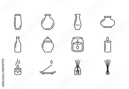 Glass vase tall, glass vase round, ceramic vase narrow, ceramic vase wide, bottle vase, decorative jar, candle in jar, pillar