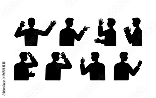 Various silhouettes depicting different gestures.
