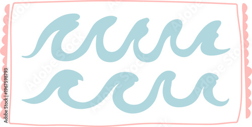 Wave Pattern Seamless Border Cartoon