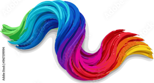 Color brushstroke oil or acrylic paint design element. Vector illustration. Transparent background EPS version.