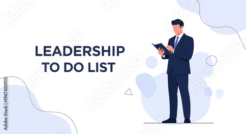Businessman Reading To Do List, Leadership Concept, Business Strategy