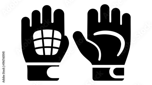 Gym gloves training icon, representing workout equipment for hand protection and improved grip