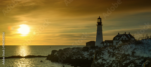 Portland Head Lighthouse at Cape Elizabeth, Maine, USA.