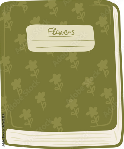 Notebook Flowers Cover Doodle Style