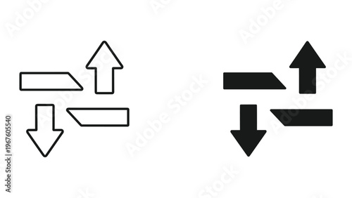 Black and white arrow icons for up down left and right directions