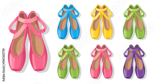 Collection of Colorful Ballet Slippers for Dance and Performance