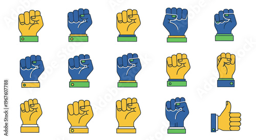 Fist Bump and Thumbs Up Icons: Unity, Agreement, Success, and Teamwork