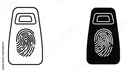 Two black and white key icons in different styles on isolated white background