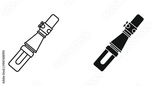 Two belt buckle icons in black and white line art style