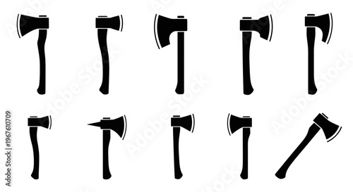 Collection of Axe Icons and Silhouettes