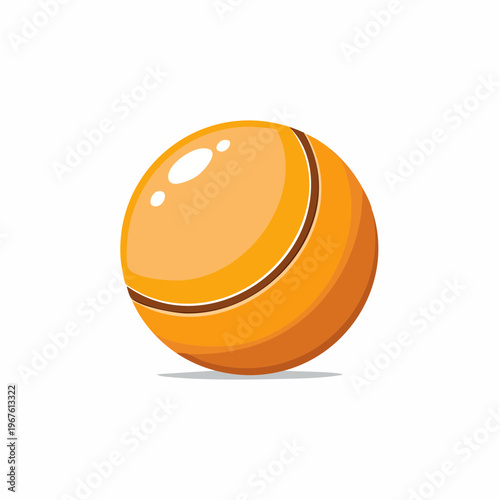 Cartoon orange ping pong ball with shadow, isolated design