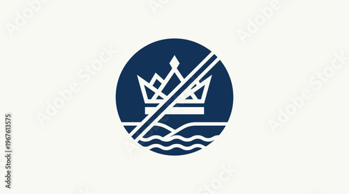 Abstract Company Logo with Crown and Waves