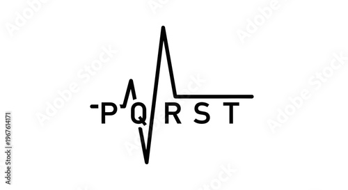 ECG EKG Heartbeat Line PQRST Waveform Medical Electrocardiogram Concept