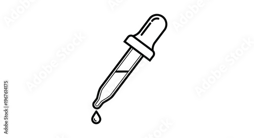 Dropper with Liquid Drop, Medical and Scientific Tool Icon