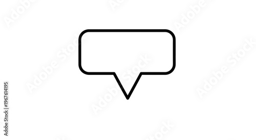 Empty Speech Bubble Icon, Blank Message Box, Communication Symbol