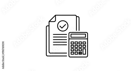 Financial Report with Calculator Icon: Accounting, Audit, Budgeting, and Analysis Concept