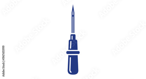 Blue Sewing Needle with Handle Icon