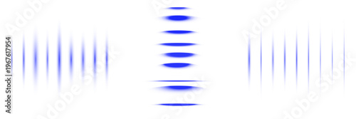 Quantum Interference Pattern Visualization, Blue Wave Particle Duality Physics Concept