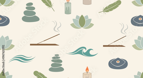 Zen meditation objects and symbols.