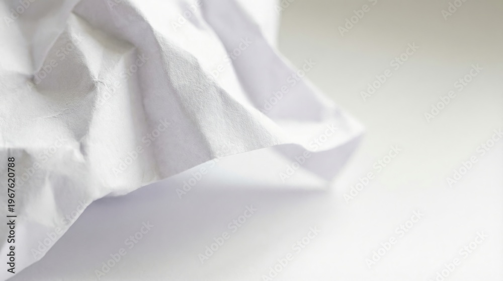 Obraz premium A crumpled white tissue on a clean surface