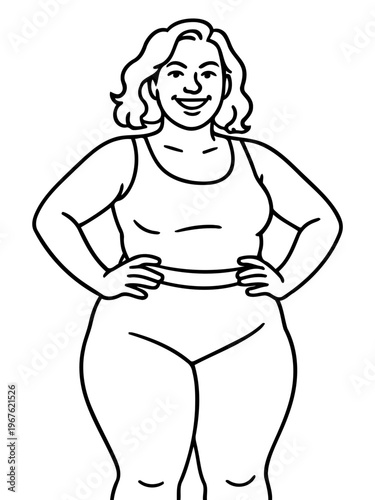 Confidence in Monochrome: A woman embodies self-assuredness, radiating a positive and welcoming aura. The simplicity of monochrome captures the essence of body positivity. 