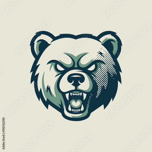 Angry Grizzly Bear Mascot Logo Vector - Fierce Predator Head for Sports and Gaming Teams