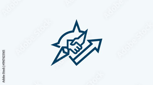 Business Deal Partnership Logo with Arrow