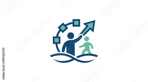 Mentorship And Guidance Symbol with Rising Arrow