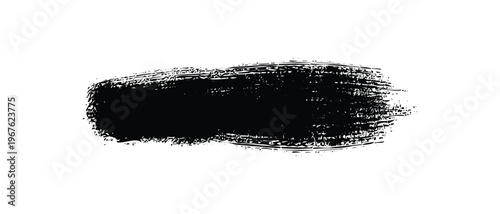 Dark black brush stroke isolated on transparent background, symbolizing artistic freedom and bold statements for digital and print media design applications, perfect for accentuating content.