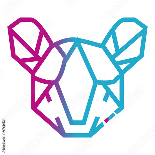 Civet cat gradient style line icon vector