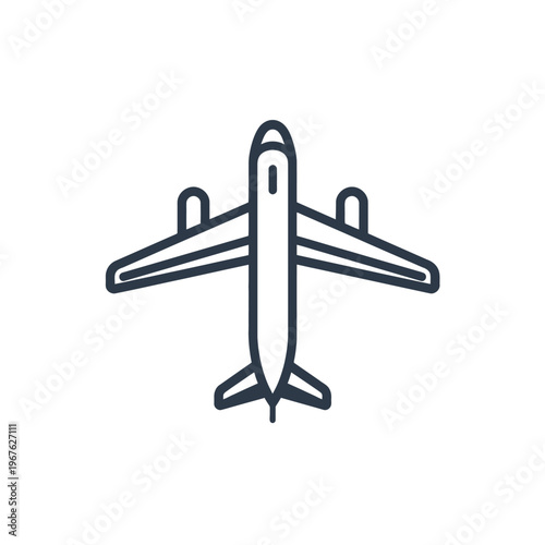 A simple illustration of a plane. Its clean lines and symmetrical design create a sense of order and balance