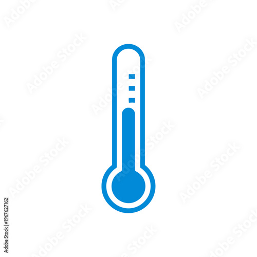 Blue thermometer icon, ideal for illustrating temperature readings and climate concepts
