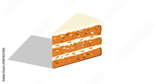 A delicious slice of layered cake with frosting.