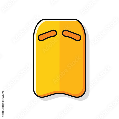 Vibrant Yellow Swimming Kickboard Doodle Illustration for Water Play and Aquatic Recreation A Fun and Simple Vector Graphic for Summer Activities