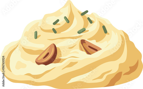 A delicious serving of hummus garnished with herbs and nuts on a plate