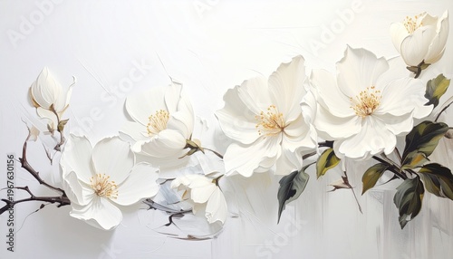 flower, spring, nature, bouquet, white, blossom, beauty, peony, floral, petal, leaf, closeup, flora, painting, wall art, watercolor, oil, artist, beautiful, bloom