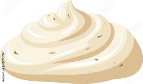 A dollop of creamy beige cosmetic product on a plain background