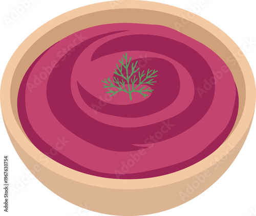 A vibrant illustration of beetroot hummus in a bowl for healthy eating