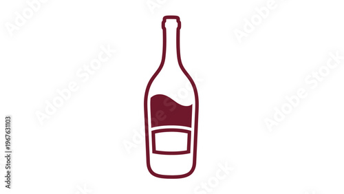 Red wine bottle icon illustration.