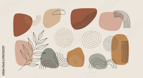Abstract Organic Shapes and Botanical Elements Collection.