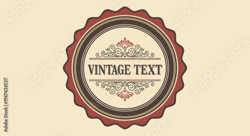 Vintage Emblem with Ornate Details and Text Placeholder.