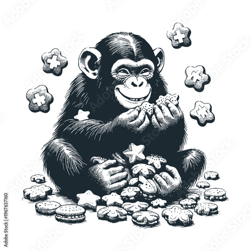 chimpanzees are happy with Swiss cake