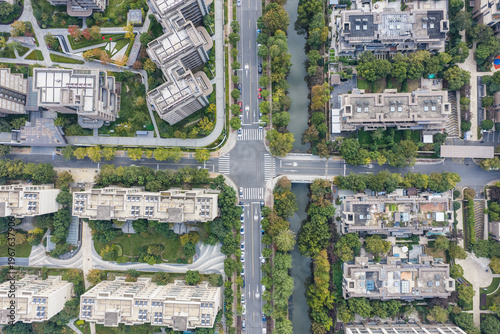  Aerial view of modern eco city
